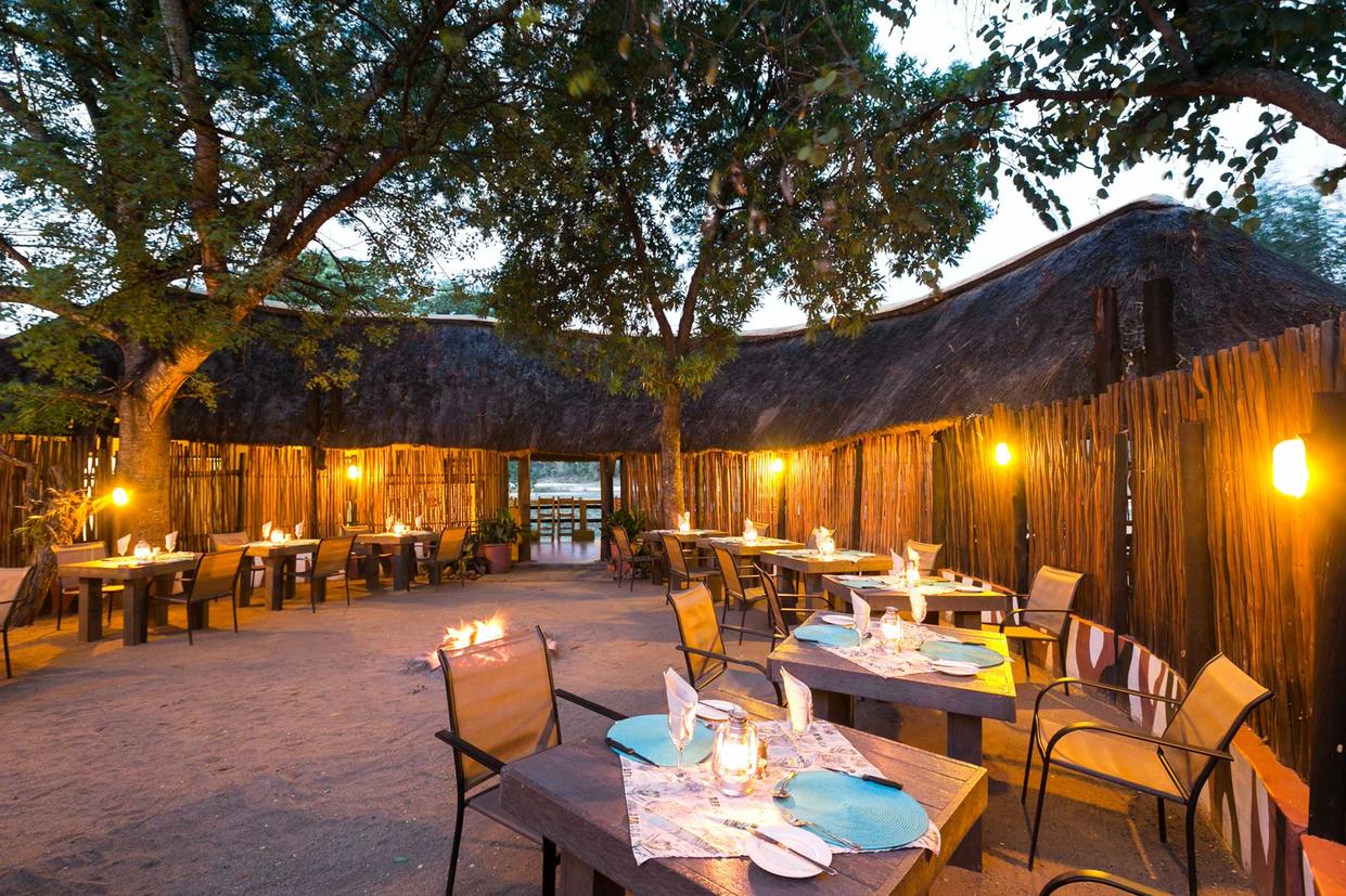 The lively boma where dinner is served